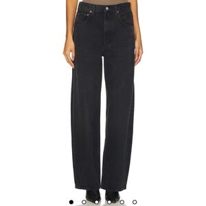 Worn once! Agolde low curve wide leg in black tar